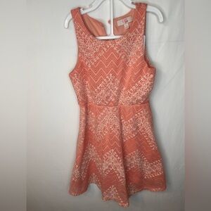 CB Girl’s Summer Dress Sleeveless Cream and Orange Size S